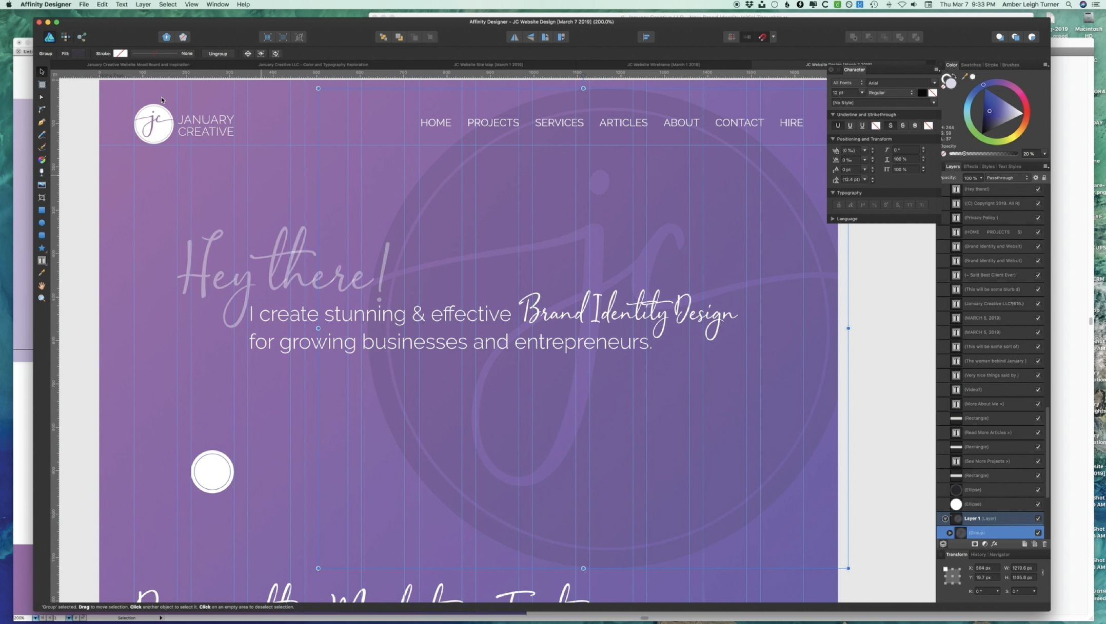 My initial idea for the hero area of the website, but quickly moved away from this.