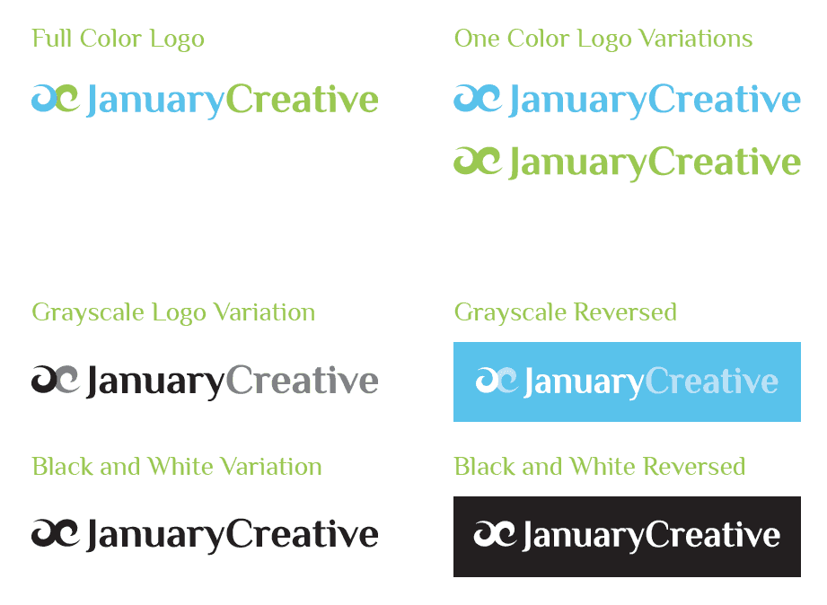January Creative Visual Identity Style Guide - Logo Do's and Dont's