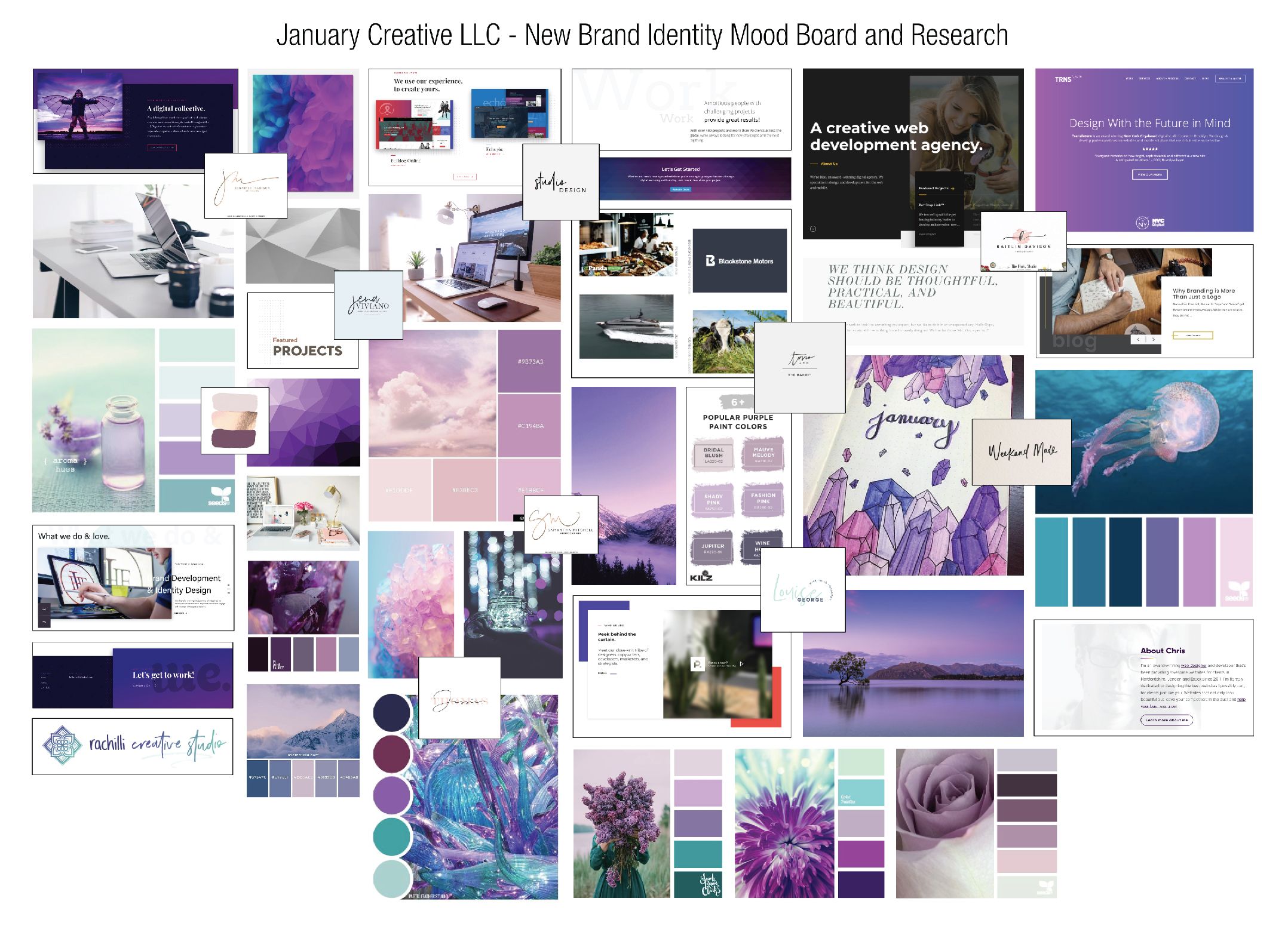 January Creative LLC - New Brand Identity Design Mood Board + Research