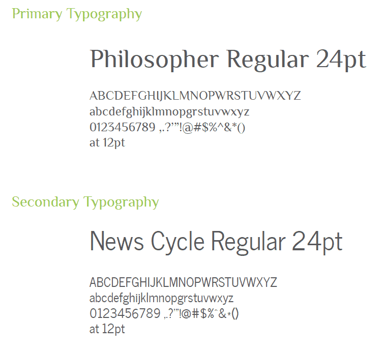 January Creative Visual Identity Style Guide - Typography